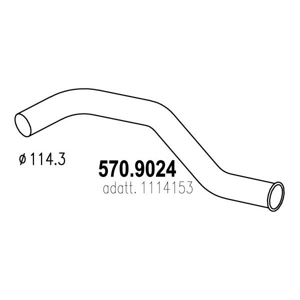 Слика на издувна цевка ASSO 570.9024 за камион Scania 3 Series 93 M/280 - 282 коњи дизел