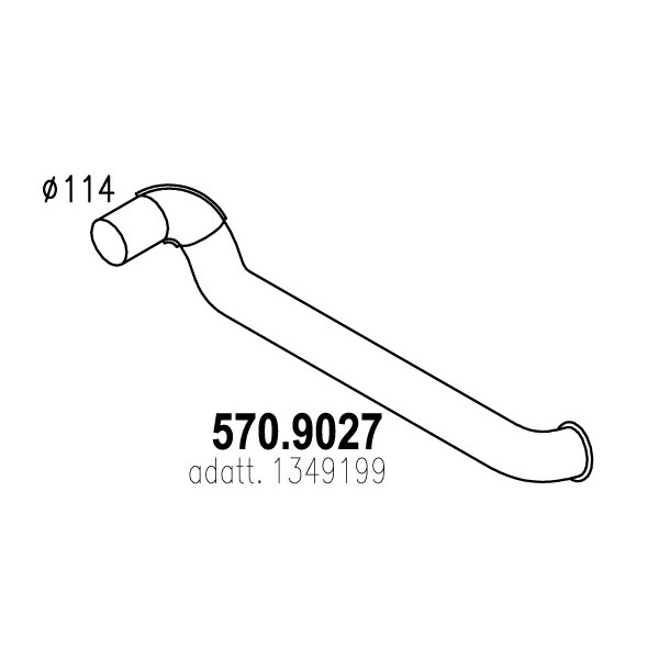 Слика на издувна цевка ASSO 570.9027 за камион Scania 3 Series 143 M/450 - 450 коњи дизел