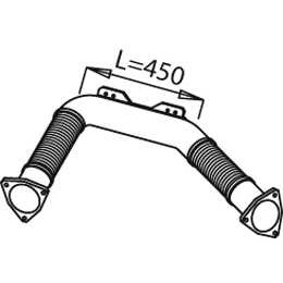 Слика на издувна цевка DINEX 21162 за камион DAF 95 FAD 95.360 - 364 коњи дизел