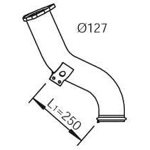Слика на издувна цевка DINEX 21273 за камион DAF 75 CF FT 75 CF 320 - 320 коњи дизел