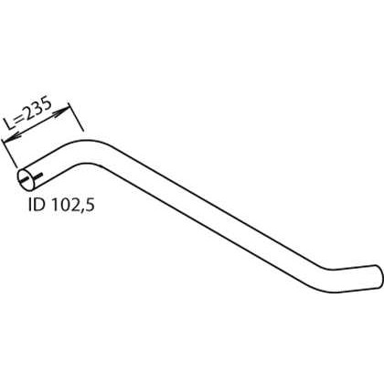 Слика на издувна цевка DINEX 21608 за камион DAF F 2800 FA 2805 DKSE,FA 2800 DKV,FA 2800 DKXE - 280 коњи дизел