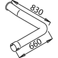 Слика на издувна цевка DINEX 21648 за камион DAF 95 FAT 95.360 - 364 коњи дизел