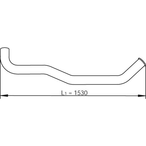 Слика на издувна цевка DINEX 47600 за камион MAN L2000 10.163 LK, L-KI, LRK, LR-KI, LRK-L, LK-L - 155 коњи дизел