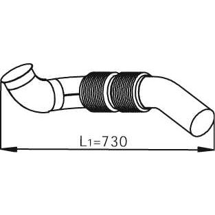Слика на издувна цевка DINEX 56124 за камион Mercedes Actros MP2, MP3 3336 B - 360 коњи дизел