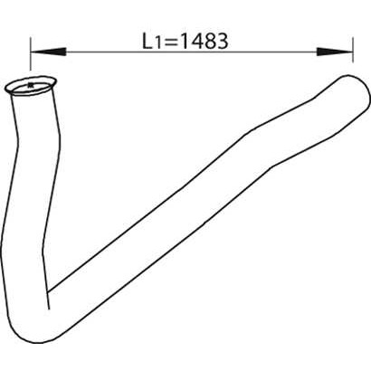 Слика на издувна цевка DINEX 64264 за камион Renault Midliner M 210.15/D - 205 коњи дизел