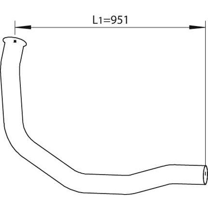 Слика на издувна цевка DINEX 64270 за камион Renault Midliner M 150.11/C SP - 150 коњи дизел