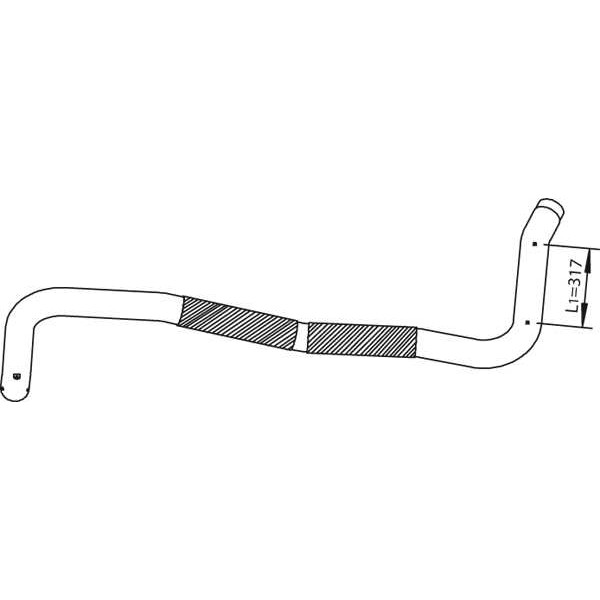 Слика на издувна цевка DINEX 64758 за камион Renault Midliner M 150.11/C SP - 150 коњи дизел