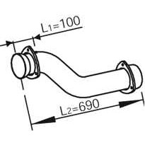 Слика на издувна цевка DINEX 82162 за камион Volvo FL 250-14 - 250 коњи дизел