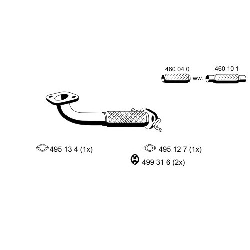 Слика на издувна цевка ERNST 344418 за Ford Mondeo 3 Estate (BWY) 1.8 16V - 110 коњи бензин