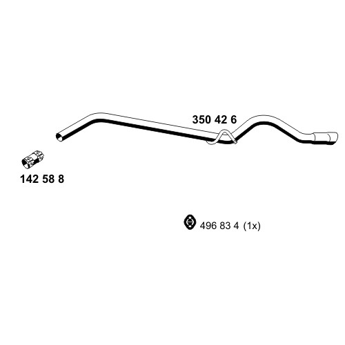 Слика на издувна цевка ERNST 350426 за Mercedes A-Class (w169) A 160 (169.031, 169.331) - 95 коњи бензин