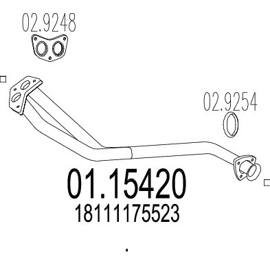 Слика на издувна цевка MTS 01.15420 за BMW 5 Sedan (E28) 518 - 90 коњи бензин