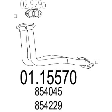 Слика на издувна цевка MTS 01.15570 за Opel Corsa A Hatchback 1.3 - 60 коњи бензин