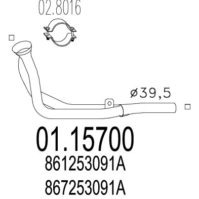 Слика на Издувна цевка MTS 01.15700