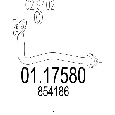 Слика на издувна цевка MTS 01.17580 за Opel Corsa A Hatchback 1.4 i - 60 коњи бензин