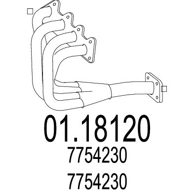 Слика на издувна цевка MTS 01.18120 за Lancia Dedra SW (835) 2.0 16V (835ED) - 139 коњи бензин