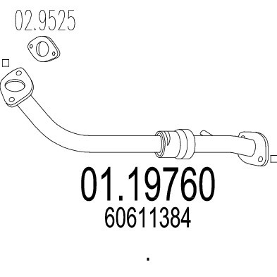 Слика на издувна цевка MTS 01.19760 за Lancia Kappa (838a) 2.0 20V (838AG1AA, 838AG11A) - 155 коњи бензин