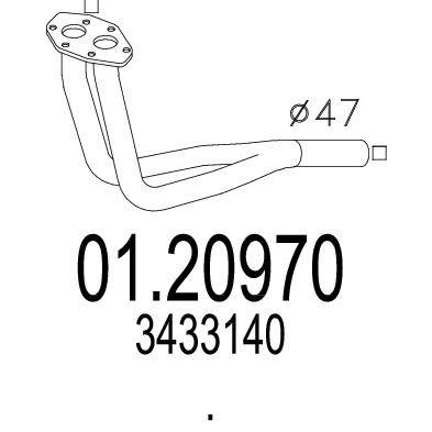 Слика на издувна цевка MTS 01.20970 за Volvo 480 E 1.7 - 109 коњи бензин