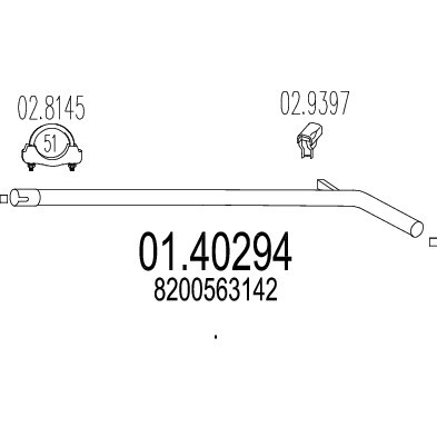 Слика на Издувна цевка MTS 01.40294