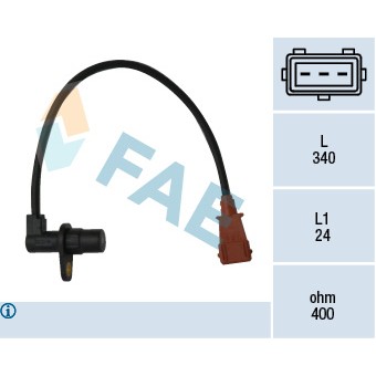 Слика на импулсен датчик, маховик; датчик обороти, управление на двигателя FAE 79033 за Peugeot 309 Hatchback (3C,3A) 1.9 - 98 коњи бензин