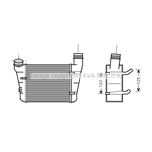 Слика на интеркулер AVA QUALITY COOLING AIA4221 за Peugeot 306 Hatchback 1.9 D - 68 коњи дизел