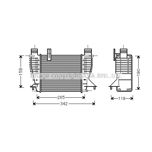 Слика на интеркулер AVA QUALITY COOLING DNA4356 за Renault Clio 3 1.2 (BR01, BR03, BR0E, CR0E) - 78 коњи бензин