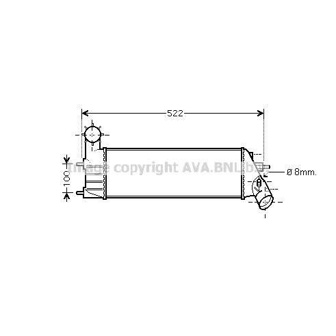 Слика на интеркулер AVA QUALITY COOLING PEA4261 за Citroen C8 EA,EB 2.0 HDi - 107 коњи дизел