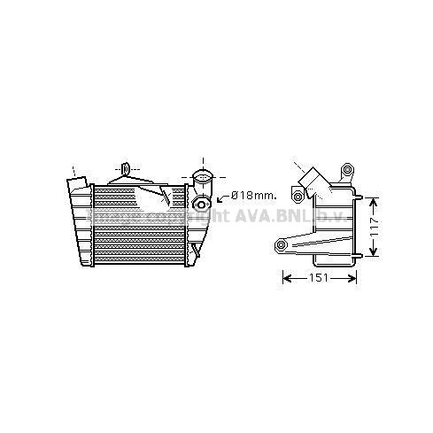 Слика на интеркулер AVA QUALITY COOLING SA4019 за Skoda Fabia Hatchback (6Y2) 1.0 - 50 коњи бензин