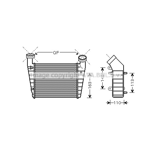 Слика на интеркулер AVA QUALITY COOLING VNA4238 за Lada Sagona (21099) 1500 - 72 коњи бензин