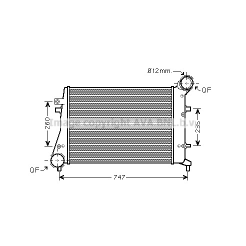 Слика на интеркулер AVA QUALITY COOLING VNA4268 за Seat Toledo 3 (5P2) 2.0 TDI - 140 коњи дизел