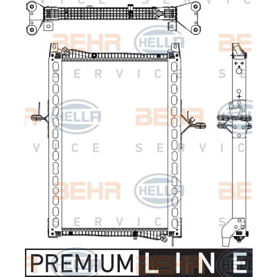 Слика на интеркулер BEHR HELLA SERVICE PREMIUM LINE 8MK 376 755-411 за камион MAN TGM 15.280 FLK, FLRK - 280 коњи дизел