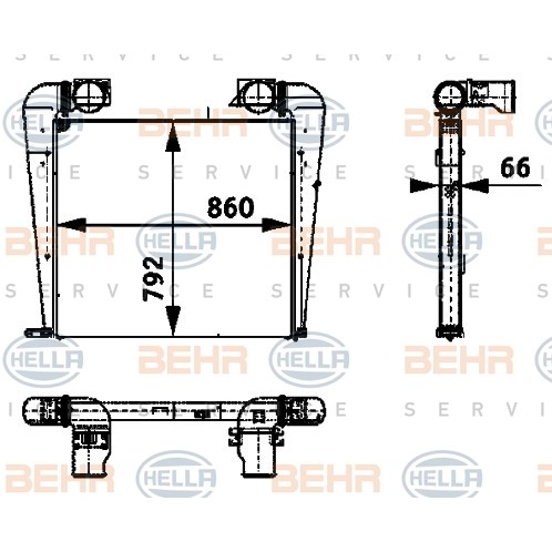 Слика на интеркулер BEHR HELLA SERVICE PREMIUM LINE 8ML 376 724-411 за камион Setra Series 400 TopClass S 431 DT - 435 коњи дизел