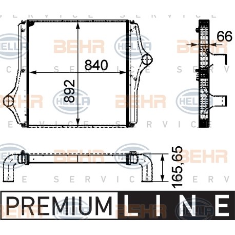 Слика на интеркулер BEHR HELLA SERVICE PREMIUM LINE 8ML 376 724-431 за камион Neoplan Centroliner N 4420 - 310 коњи дизел