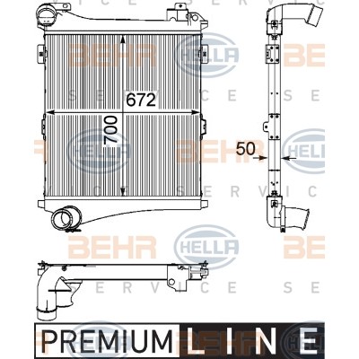 Слика на интеркулер BEHR HELLA SERVICE PREMIUM LINE 8ML 376 746-341 за камион Renault Premium 2 Distribution 280.26 - 280 коњи дизел