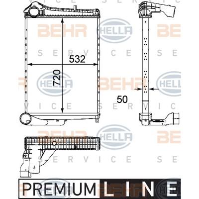 Слика на интеркулер BEHR HELLA SERVICE PREMIUM LINE 8ML 376 746-381 за камион Volvo FL 240-16 - 241 коњи дизел