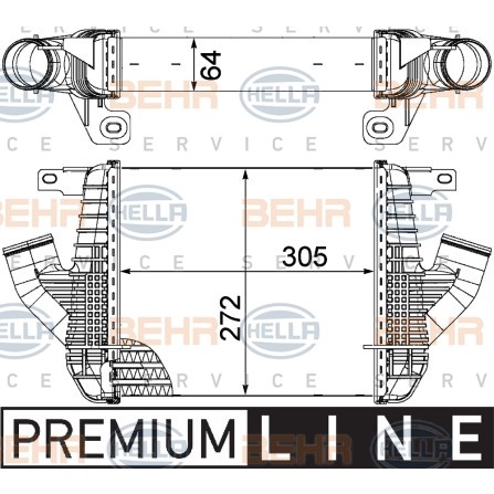 Слика на интеркулер BEHR HELLA SERVICE PREMIUM LINE 8ML 376 751-231 за камион Renault Maxity 130.45 - 130 коњи дизел