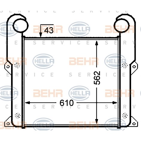 Слика на интеркулер BEHR HELLA SERVICE PREMIUM LINE 8ML 376 776-671 за камион DAF 95 FA 95.380 - 384 коњи дизел