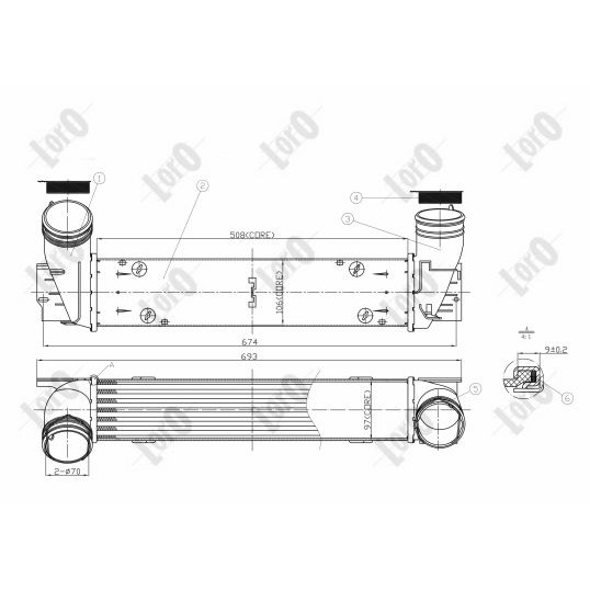 Слика на интеркулер DEPO-LORO 004-018-0011 за BMW 3 Coupe E92 316 i - 122 коњи бензин