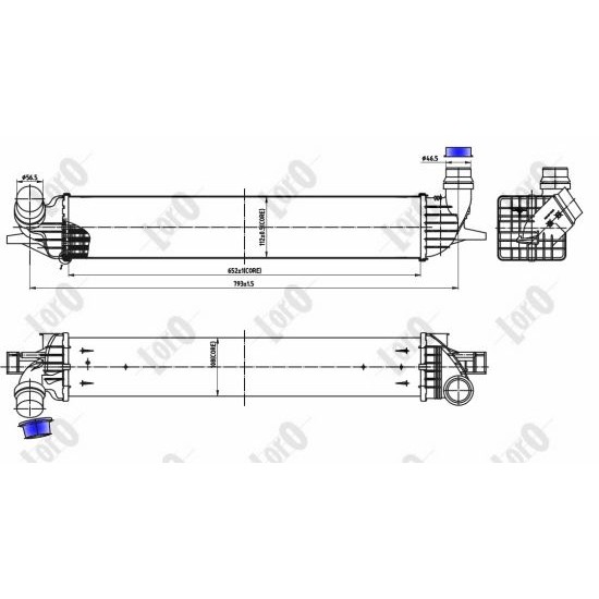 Слика на интеркулер DEPO-LORO 042-018-0005 за Renault Laguna Coupe (DT0-1) 2.0 16V Turbo - 170 коњи бензин