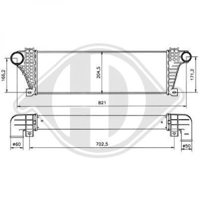 Слика на интеркулер DIEDERICHS 8349005 за камион Iveco Daily 1 Box 45-10 V (10334204, 10334211, 10334212, 10334217, 10334404) - 92 коњи дизел