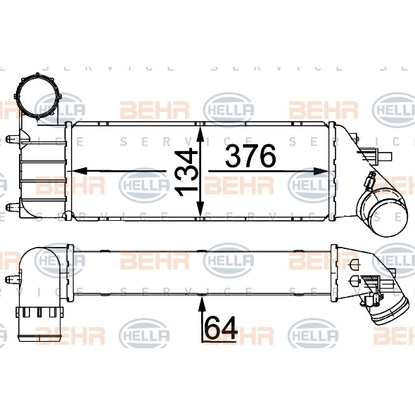 Слика на интеркулер HELLA 8ML 376 700-714 за Citroen C8 EA,EB 2.2 HDi - 128 коњи дизел