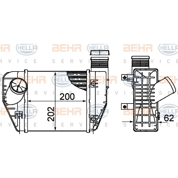 Слика на интеркулер HELLA 8ML 376 899-071 за Audi A6 Avant (4F5, C6) 2.0 TDI - 140 коњи дизел