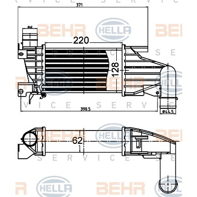 Слика на интеркулер HELLA 8ML 376 988-404 за Jeep Grand Cherokee 4 (wk, wk2) 5.7 V8 4x4 - 352 коњи бензин