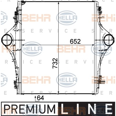 Слика на интеркулер HELLA BEHR  SERVICE  PREMIUM LINE 8ML 376 723-751 за камион MAN E 2000 26.410 DFARC - 410 коњи дизел