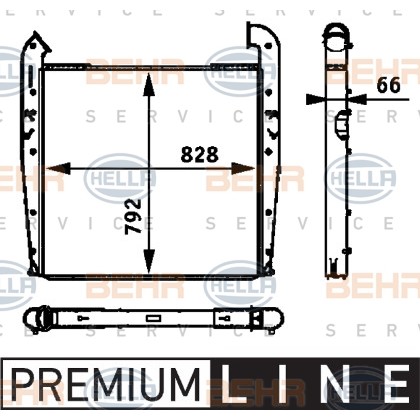 Слика на интеркулер HELLA BEHR  SERVICE  PREMIUM LINE 8ML 376 724-041 за камион Scania 4 Series 114 C/340 - 340 коњи дизел