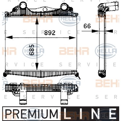 Слика на интеркулер HELLA BEHR  SERVICE  PREMIUM LINE 8ML 376 724-211 за камион MAN TGA 18.310, 18.320 FAC, FARC, FHLC - 310 коњи дизел