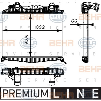 Слика на интеркулер HELLA BEHR  SERVICE  PREMIUM LINE 8ML 376 724-221 за камион MAN TGA 18.310, 18.320 FAC, FARC, FHLC - 310 коњи дизел