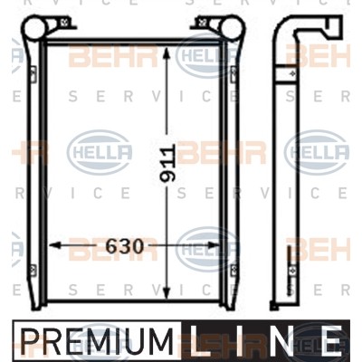 Слика на интеркулер HELLA BEHR  SERVICE  PREMIUM LINE 8ML 376 727-631 за камион Renault Major R 385ti.17,R 380.17 - 374 коњи дизел