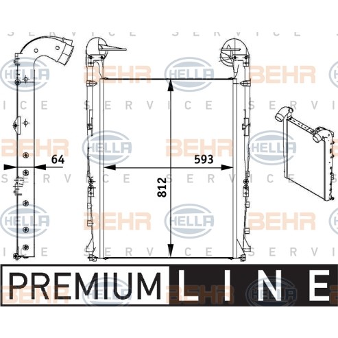 Слика на интеркулер HELLA BEHR  SERVICE  PREMIUM LINE 8ML 376 728-731 за камион Renault Magnum DXi 12 480.26 T - 480 коњи дизел