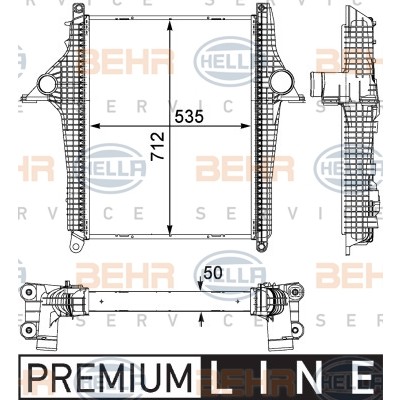 Слика на интеркулер HELLA BEHR  SERVICE  PREMIUM LINE 8ML 376 733-401 за камион MAN TGM 18.340 FC, FLC, FLRC, FLLC, FLLRC, FRC - 340 коњи дизел