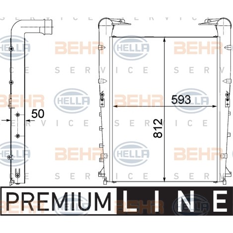 Слика на интеркулер HELLA BEHR  SERVICE  PREMIUM LINE 8ML 376 746-281 за камион Renault Kerax 400.26T - 392 коњи дизел